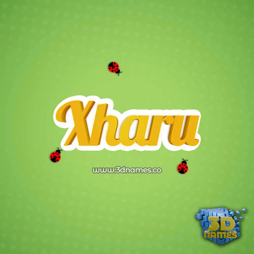 xharu in Ladybugs style - 3D name wallpaper