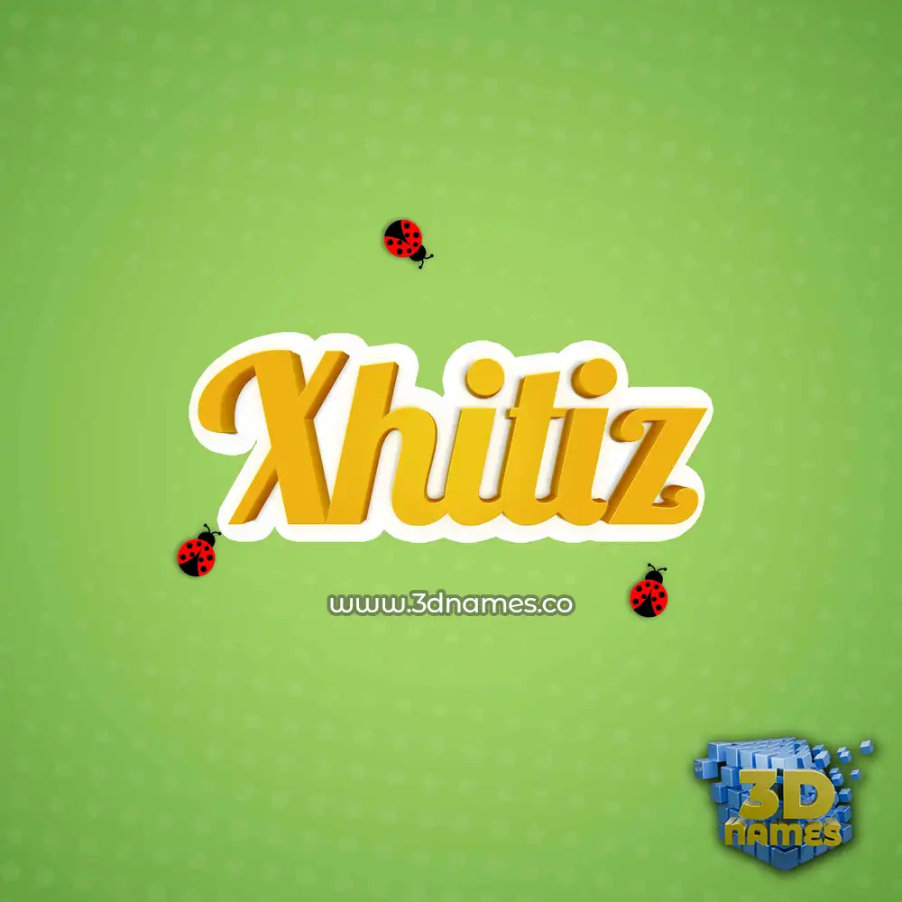 xhitiz in Ladybugs style - 3D name wallpaper