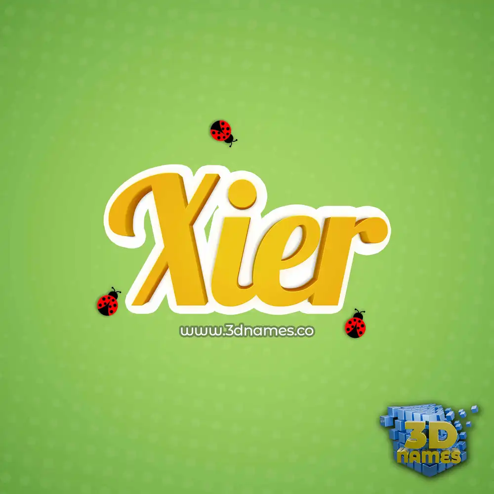 xier in Ladybugs style - 3D name wallpaper