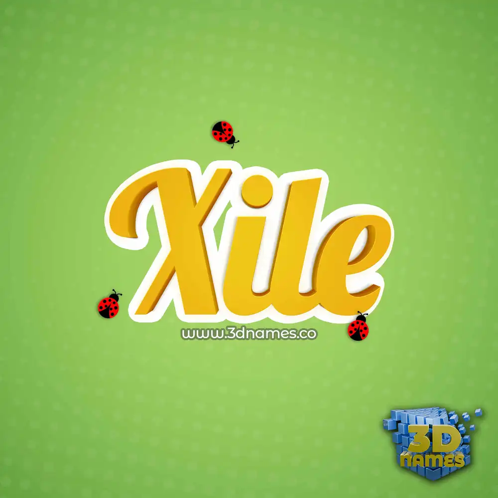 xile in Ladybugs style - 3D name wallpaper