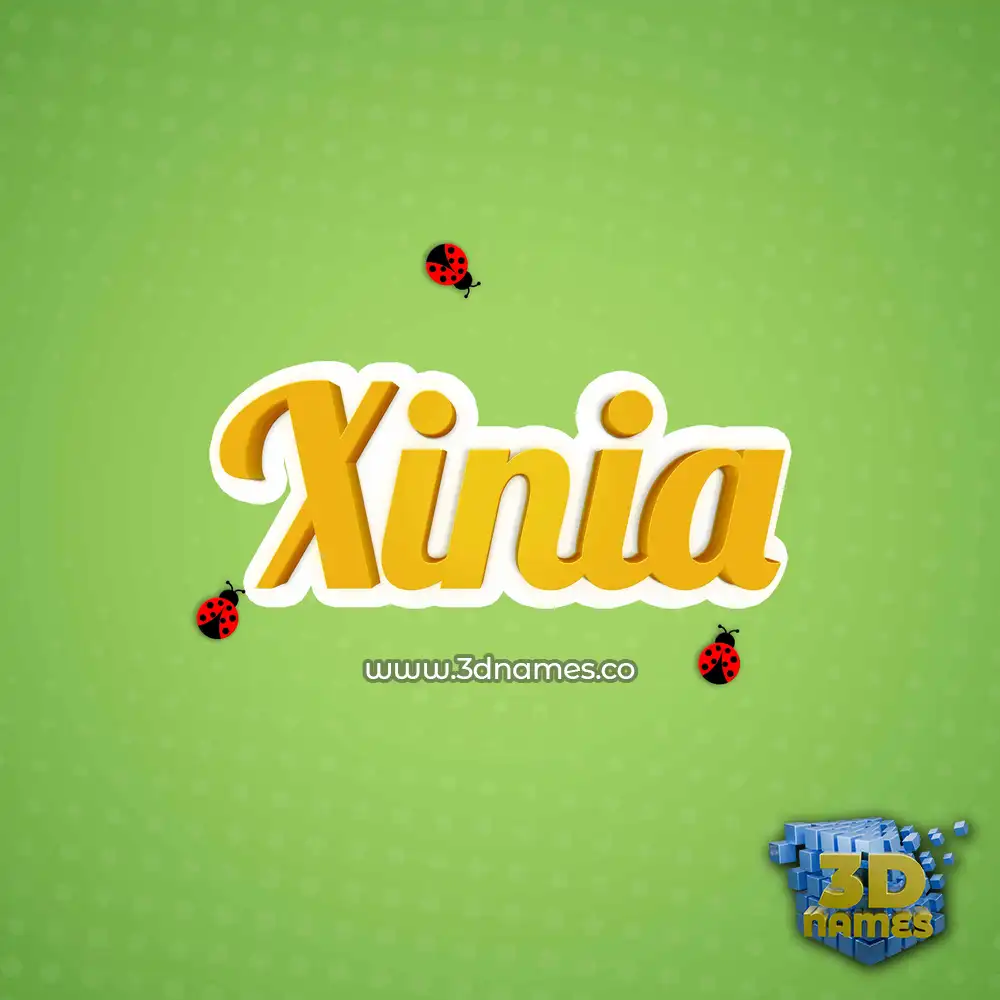 xinia in Ladybugs style - 3D name wallpaper