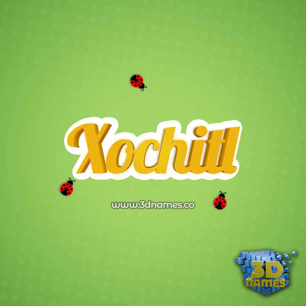 xochitl in Ladybugs style - 3D name wallpaper