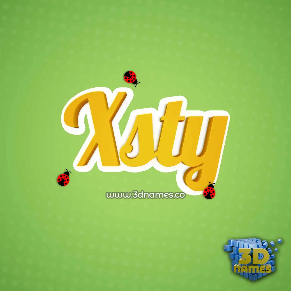 xsty in Ladybugs style - 3D name wallpaper
