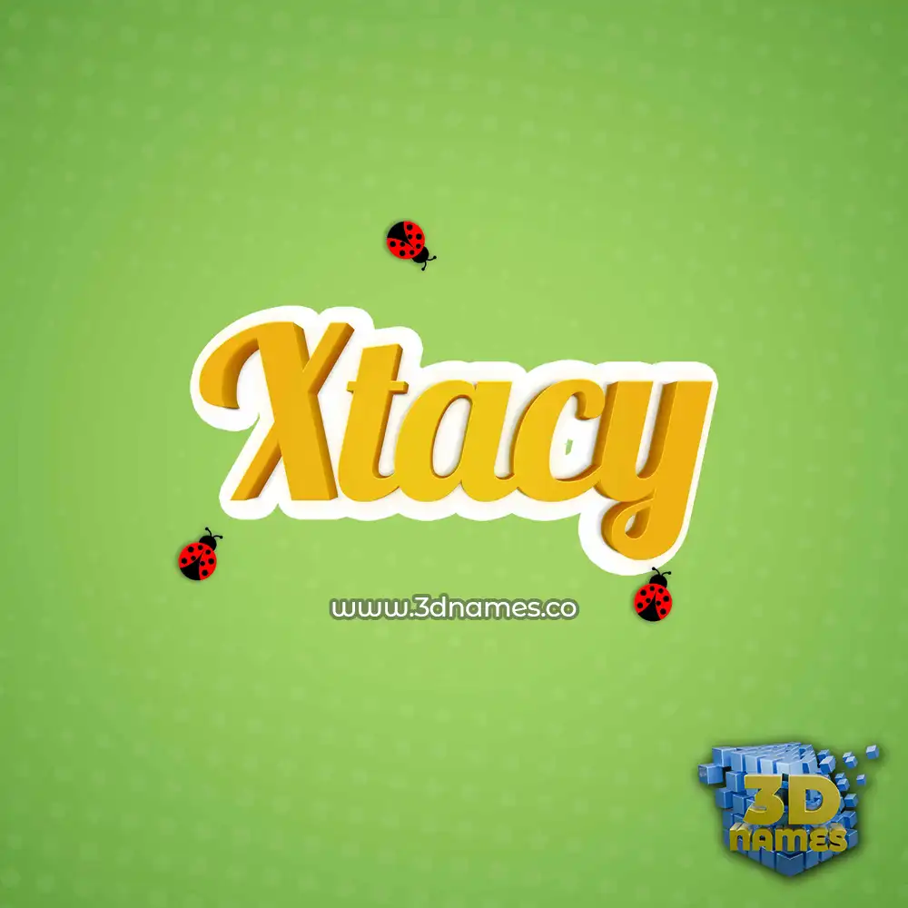 xtacy in Ladybugs style - 3D name wallpaper