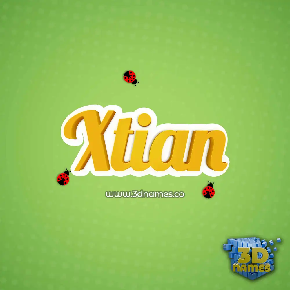 xtian in Ladybugs style - 3D name wallpaper