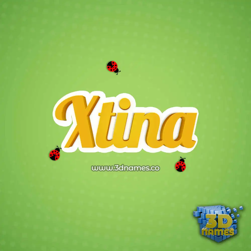 xtina in Ladybugs style - 3D name wallpaper