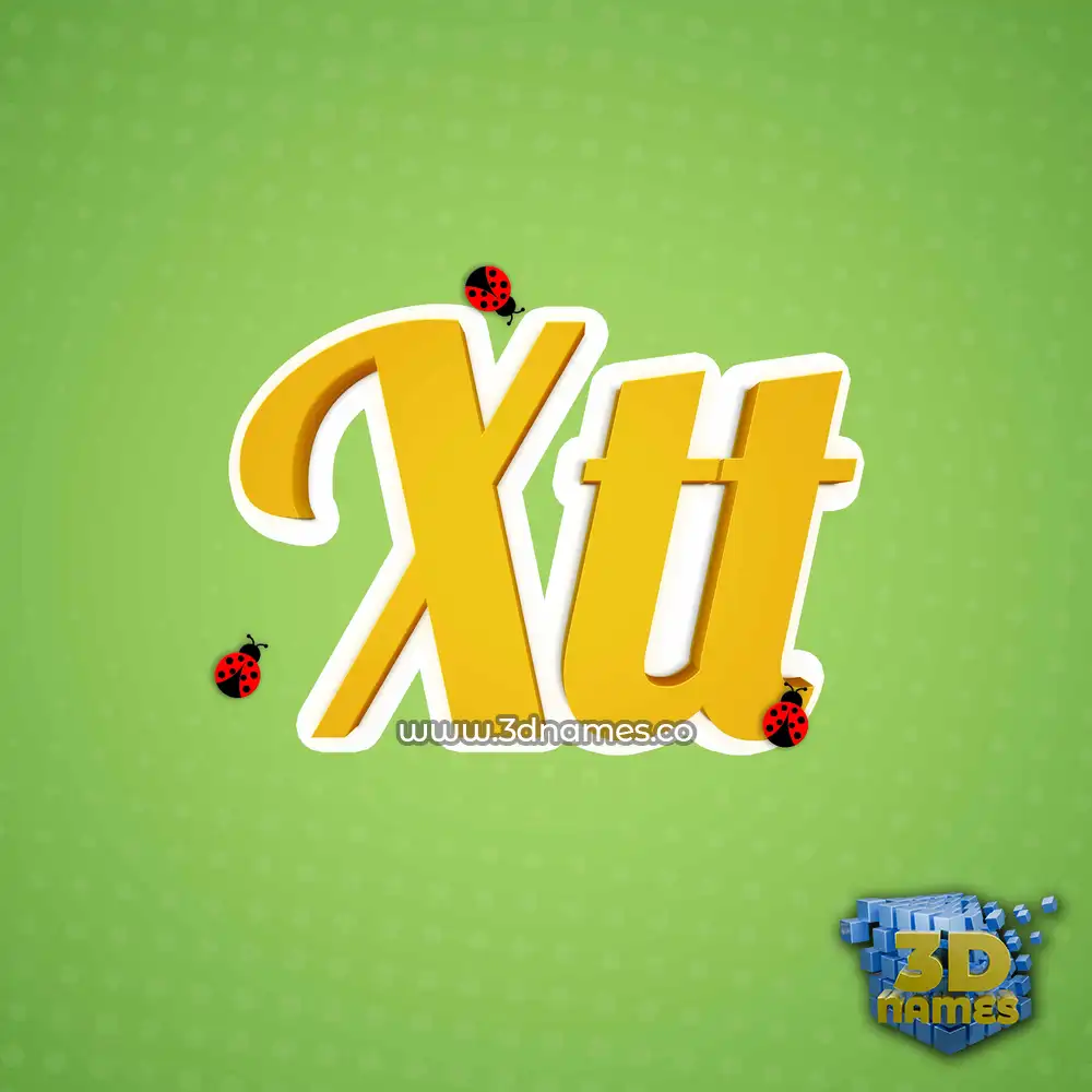 xtt in Ladybugs style - 3D name wallpaper