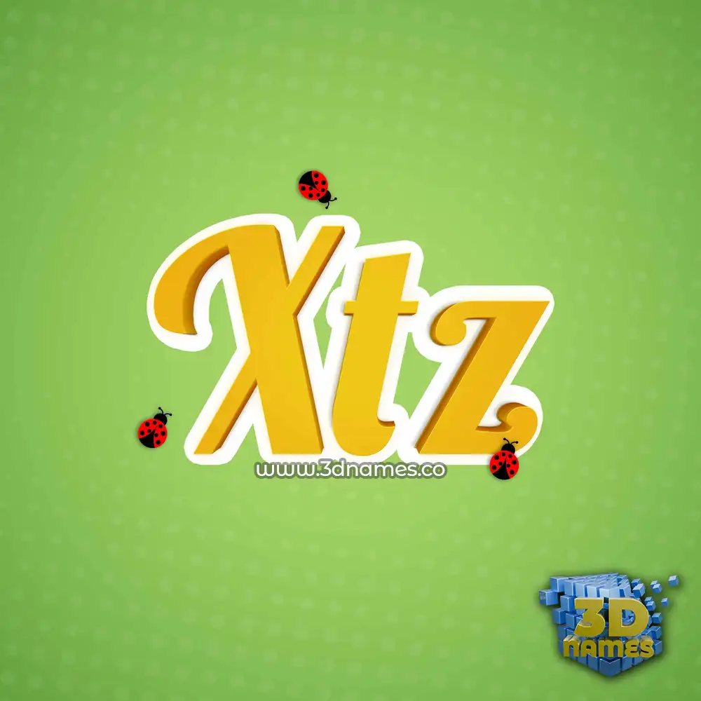 xtz in Ladybugs style - 3D name wallpaper