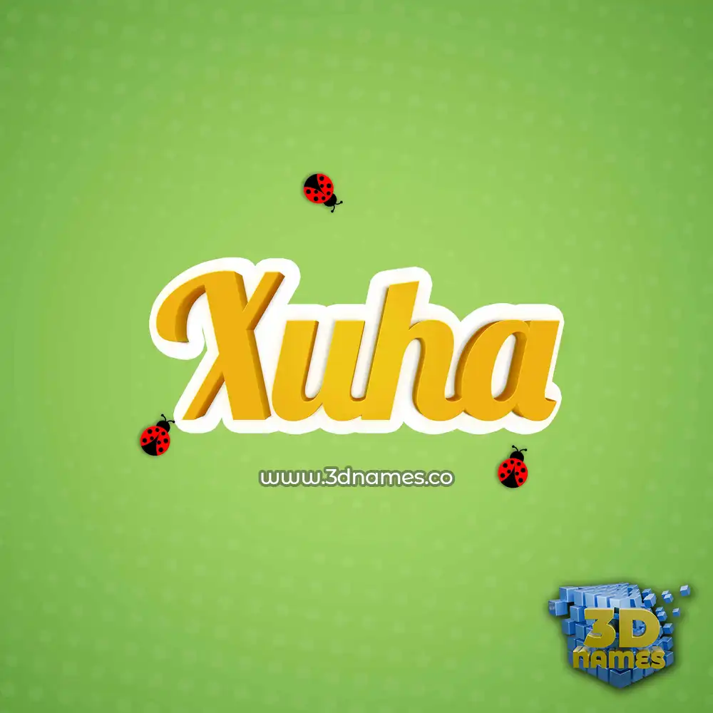 xuha in Ladybugs style - 3D name wallpaper