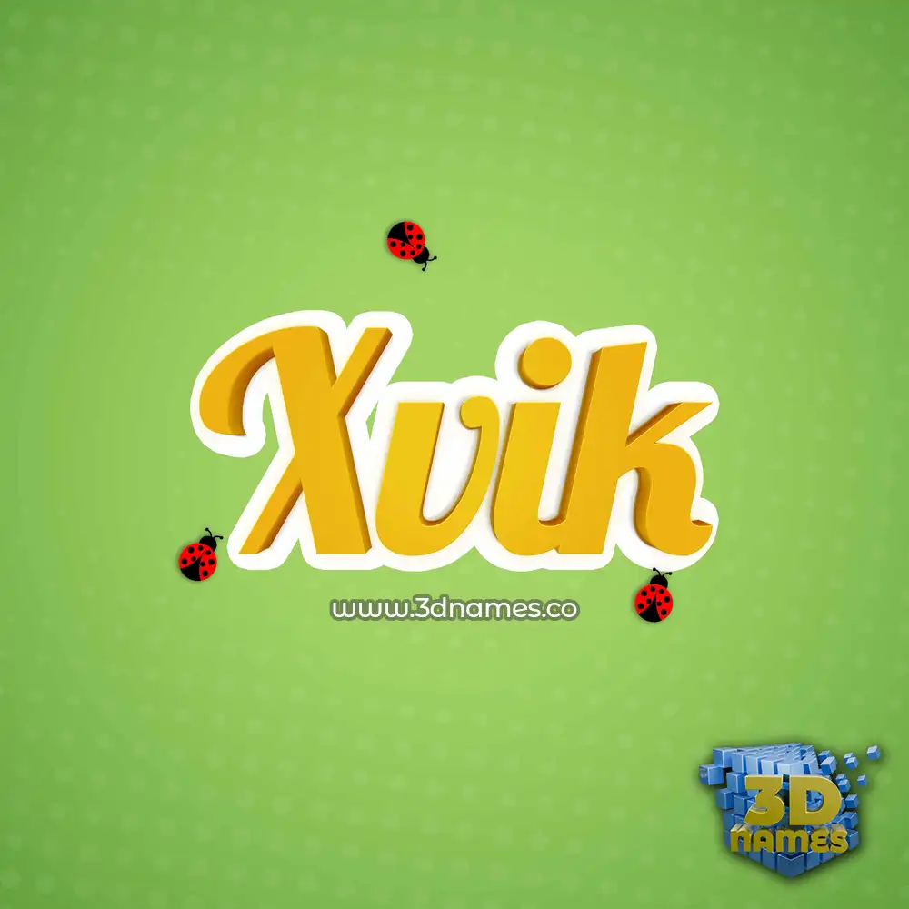 xvik in Ladybugs style - 3D name wallpaper