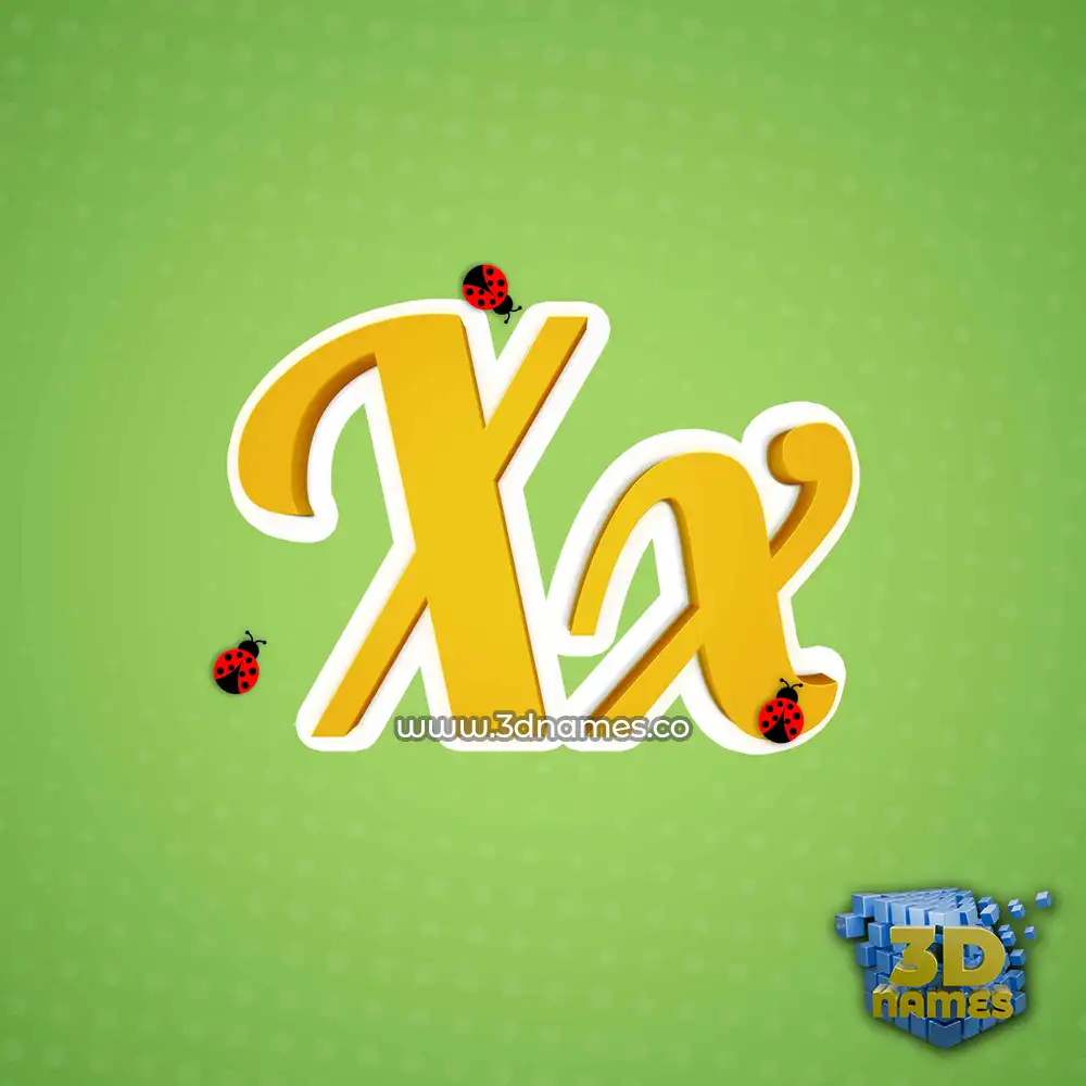 xx in Ladybugs style - 3D name wallpaper
