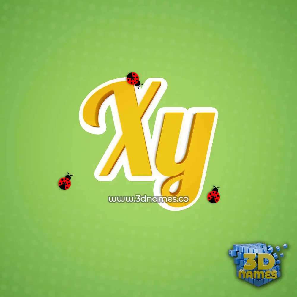xy in Ladybugs style - 3D name wallpaper