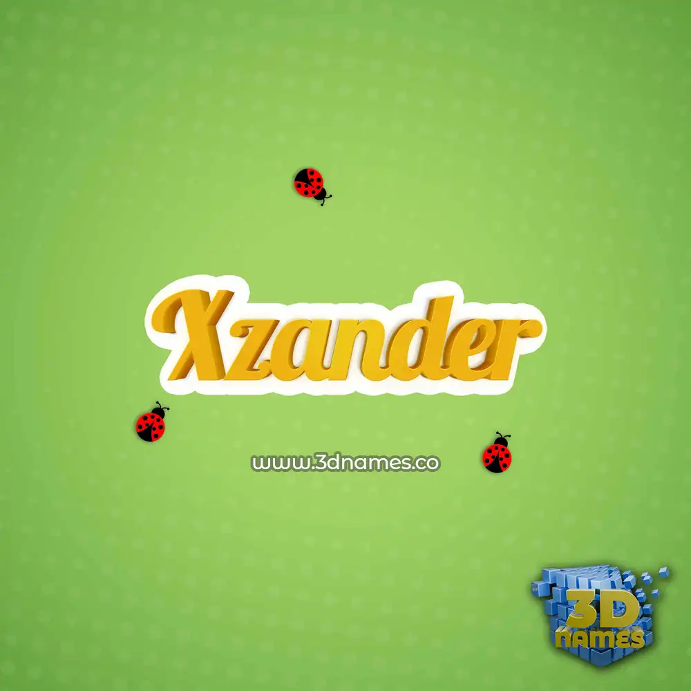 xzander in Ladybugs style - 3D name wallpaper