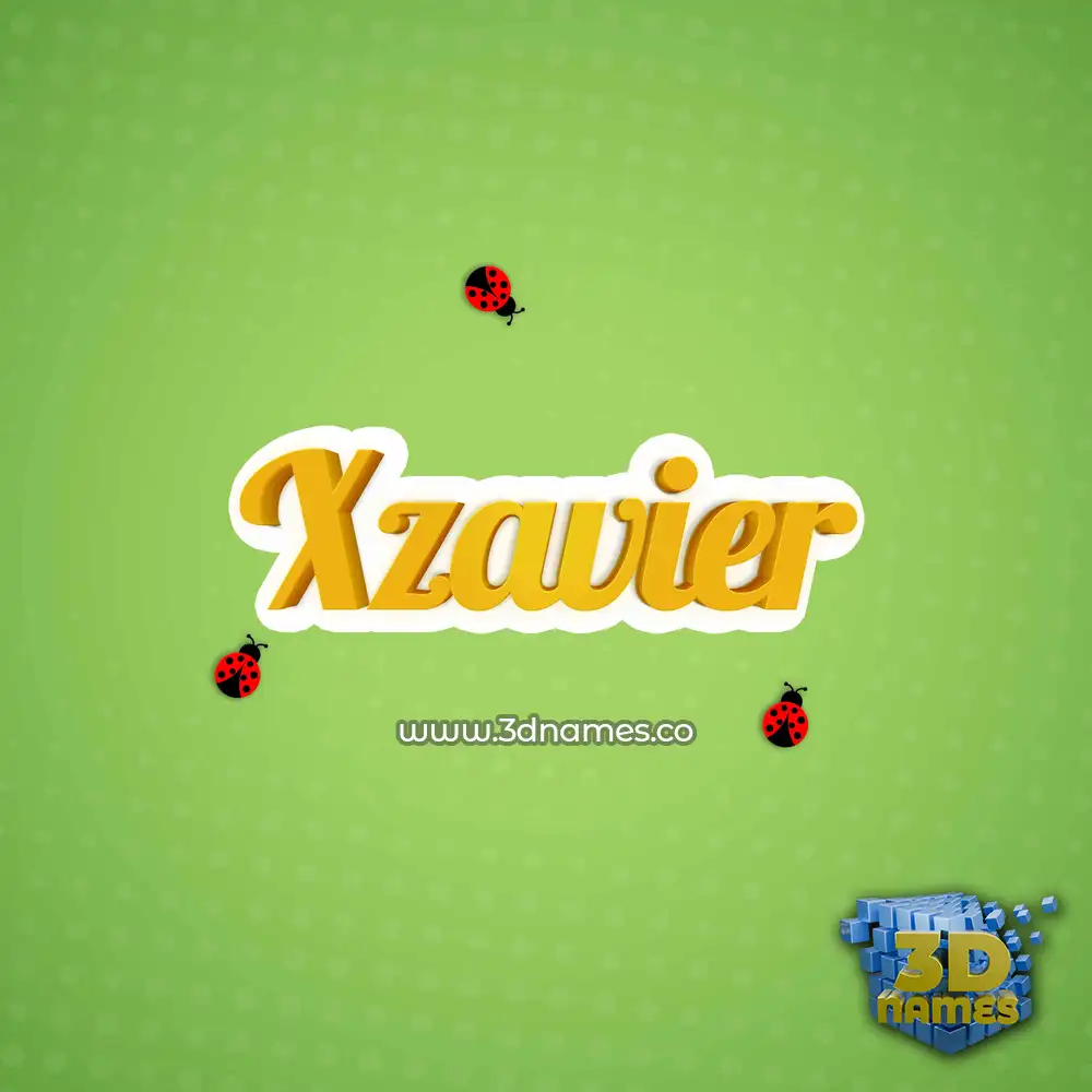 xzavier in Ladybugs style - 3D name wallpaper