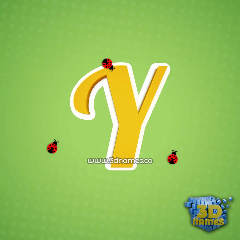 y in Ladybugs style - 3D name wallpaper