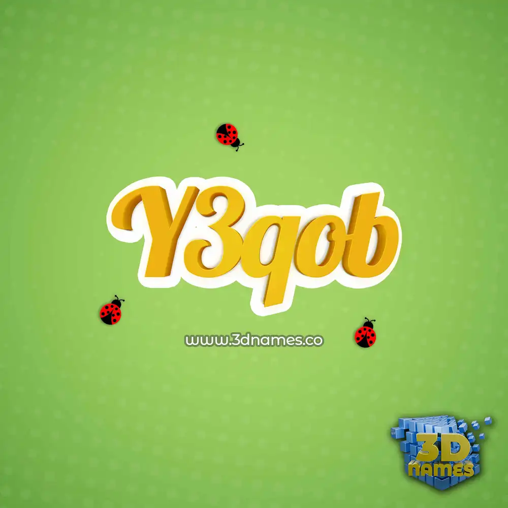 y3qob in Ladybugs style - 3D name wallpaper