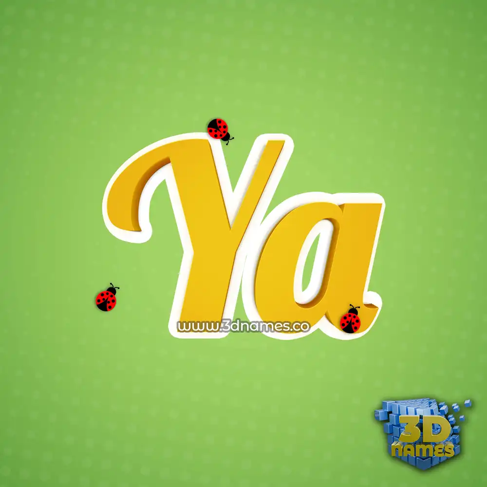 ya in Ladybugs style - 3D name wallpaper