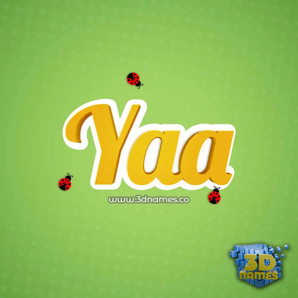 yaa in Ladybugs style - 3D name wallpaper