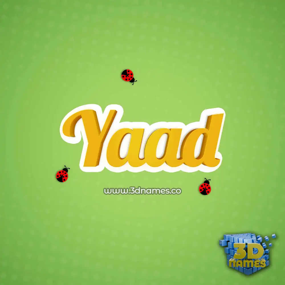 yaad in Ladybugs style - 3D name wallpaper