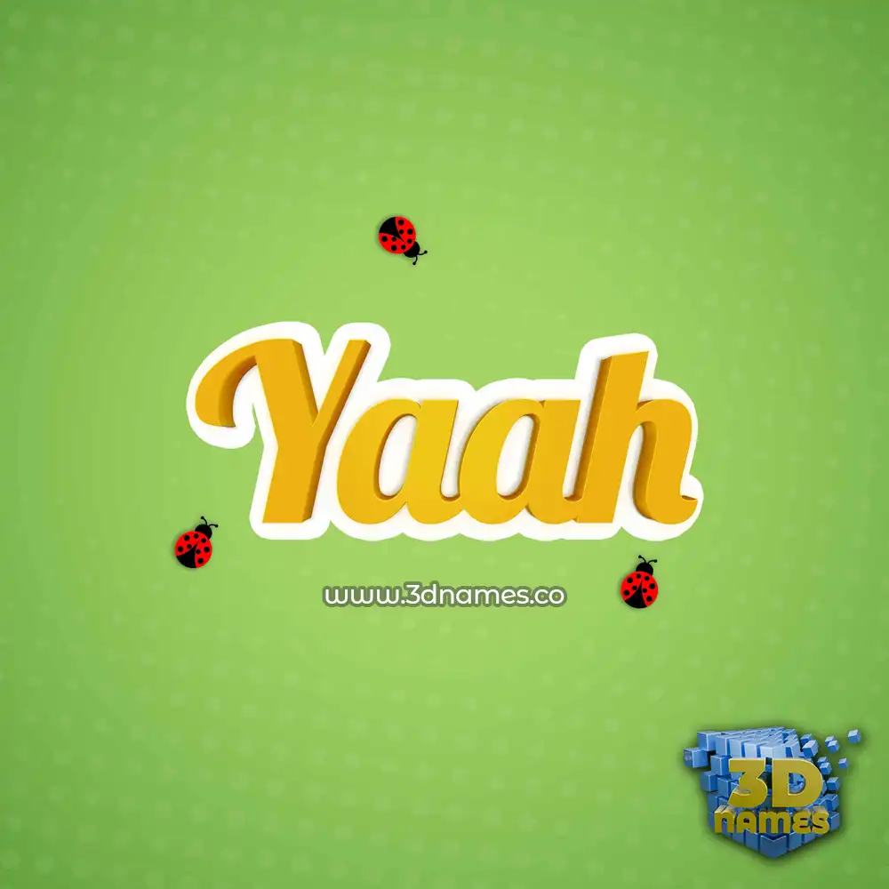 yaah in Ladybugs style - 3D name wallpaper