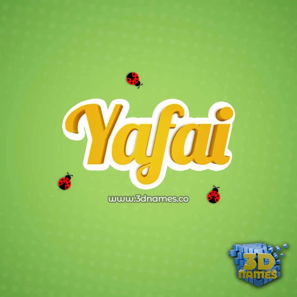 yafai in Ladybugs style - 3D name wallpaper