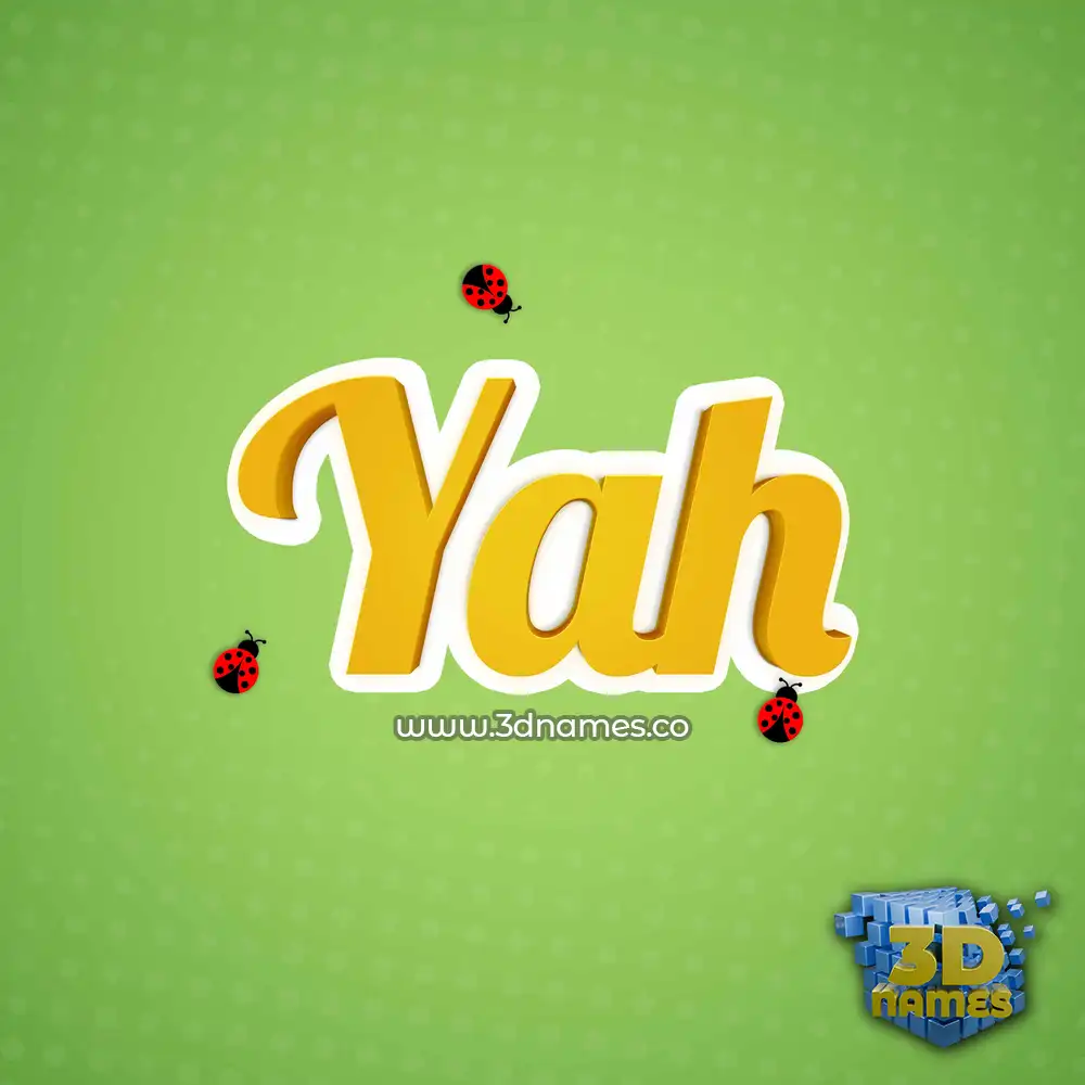 yah in Ladybugs style - 3D name wallpaper