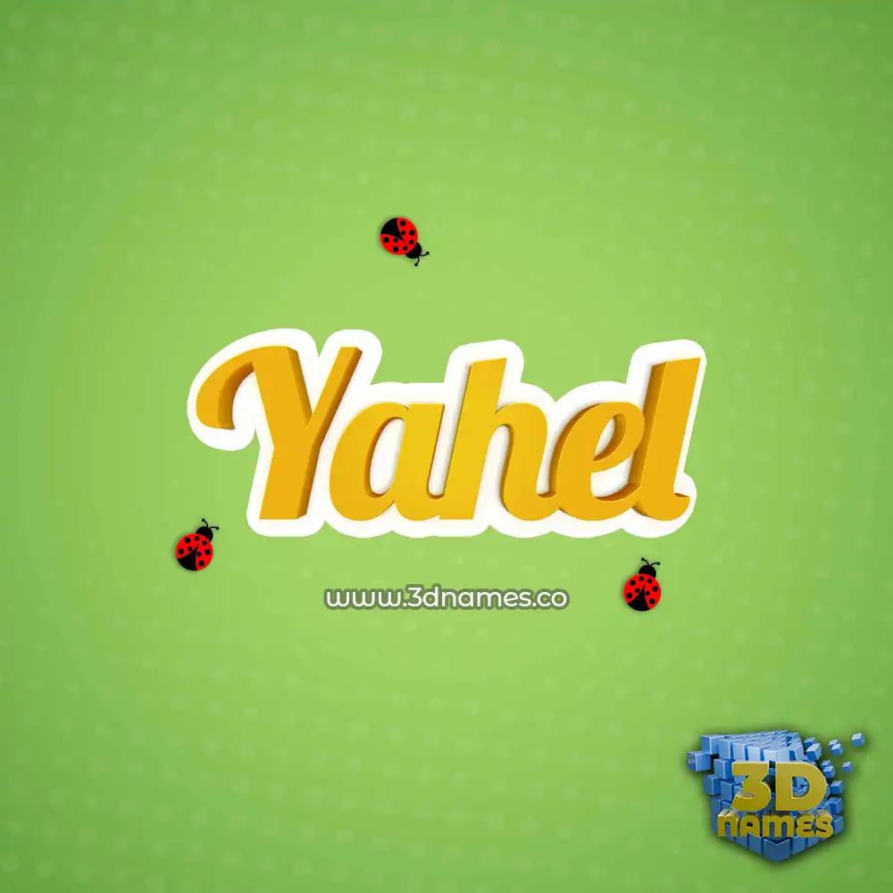 yahel in Ladybugs style - 3D name wallpaper