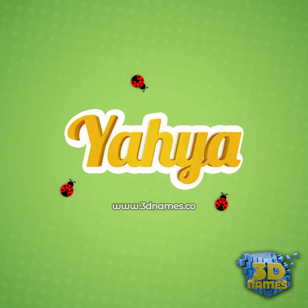 yahya in Ladybugs style - 3D name wallpaper