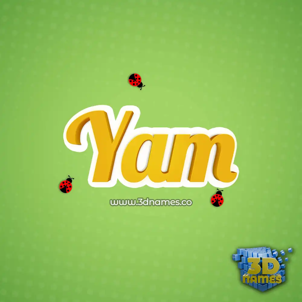 yam in Ladybugs style - 3D name wallpaper
