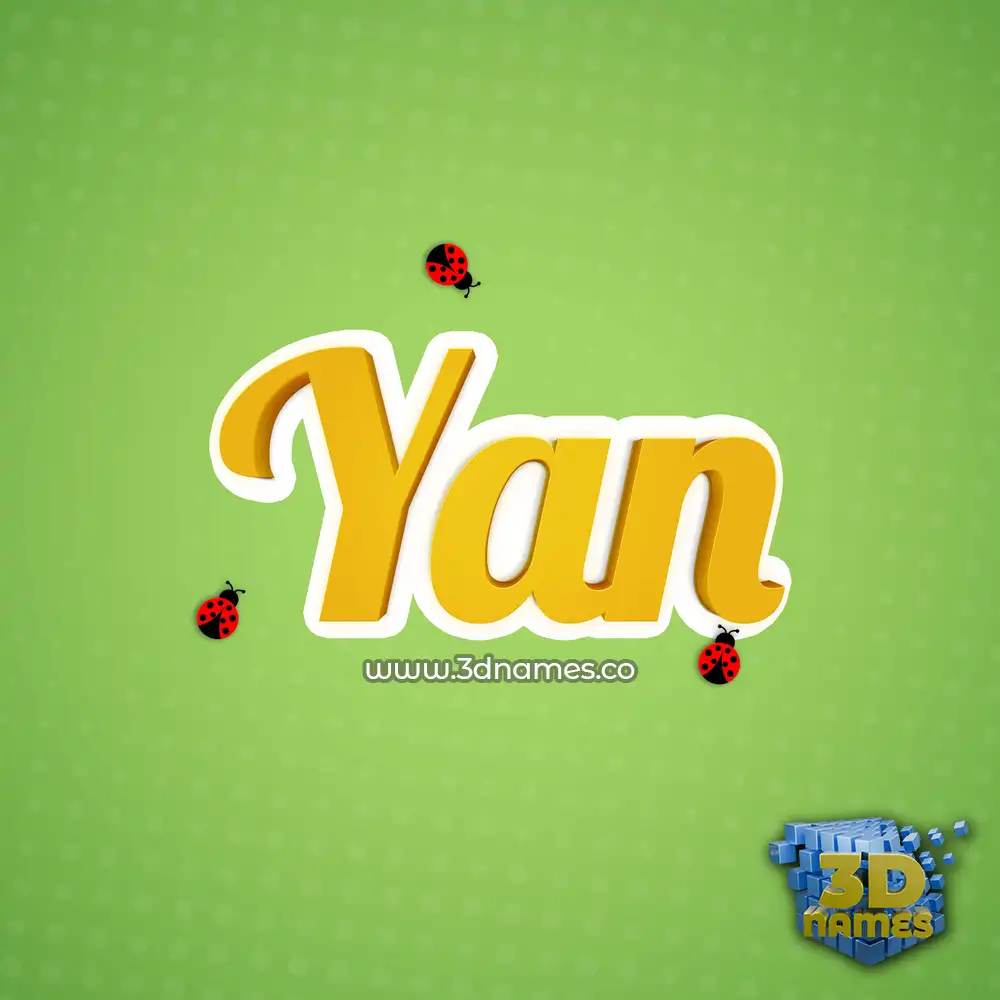 yan in Ladybugs style - 3D name wallpaper