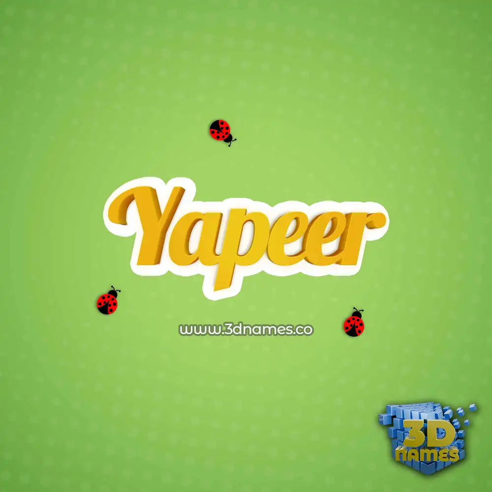 yapeer in Ladybugs style - 3D name wallpaper