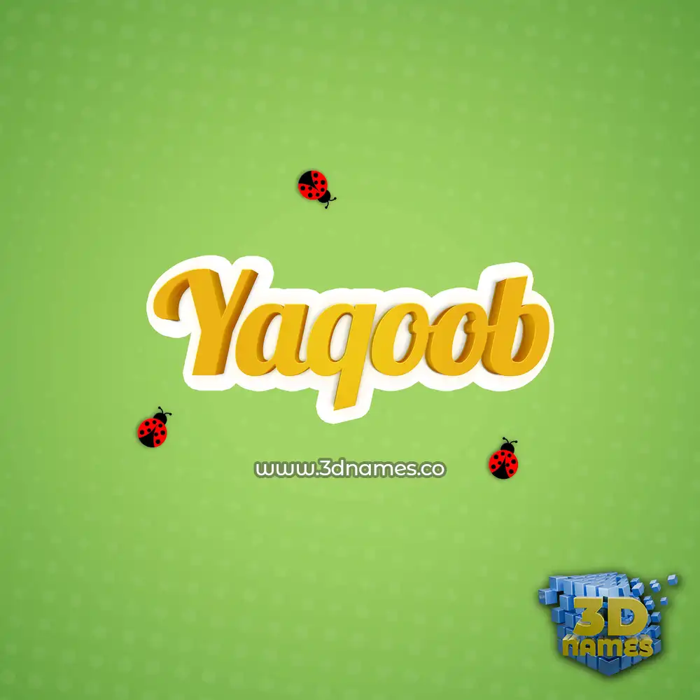 yaqoob in Ladybugs style - 3D name wallpaper