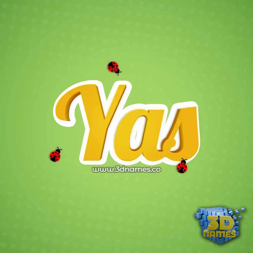 yas in Ladybugs style - 3D name wallpaper