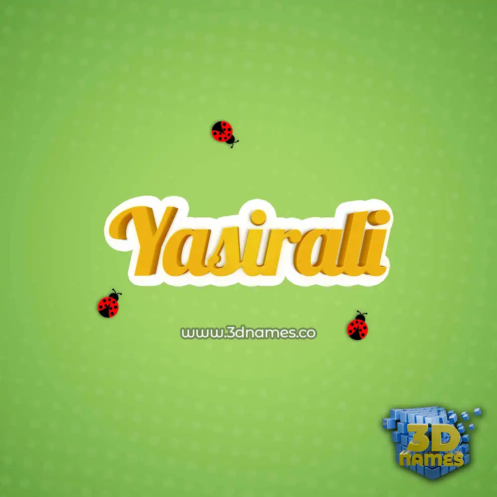 yasirali in Ladybugs style - 3D name wallpaper
