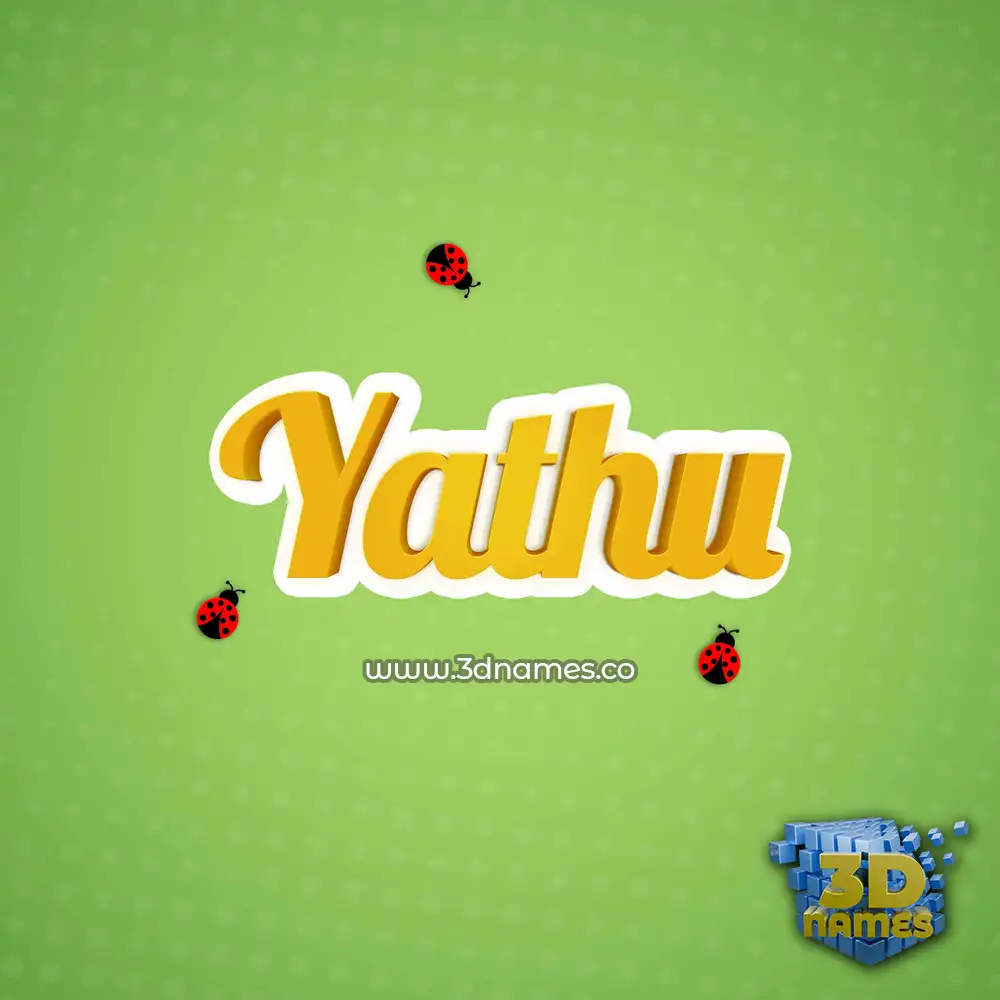 yathu in Ladybugs style - 3D name wallpaper