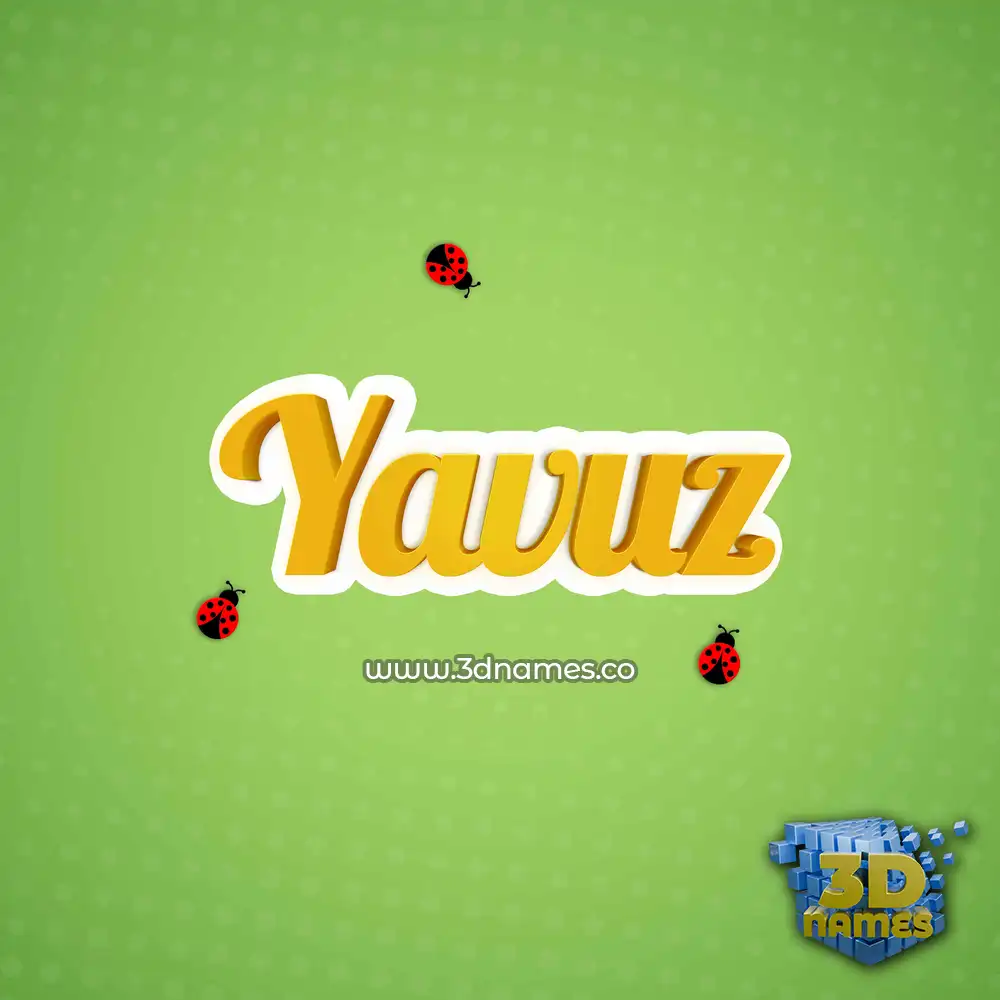 yavuz in Ladybugs style - 3D name wallpaper