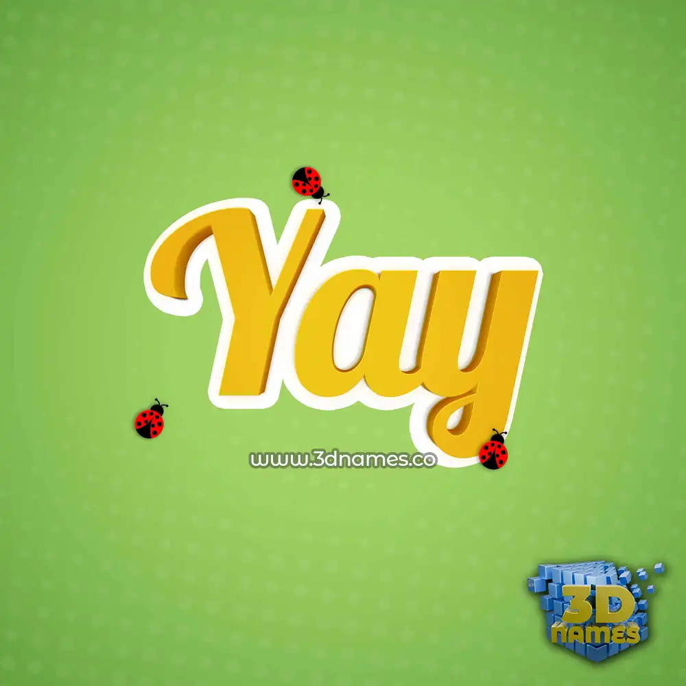 yay in Ladybugs style - 3D name wallpaper