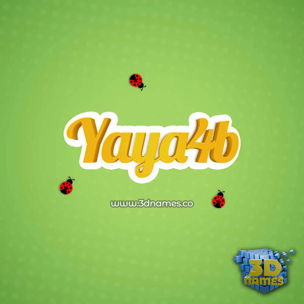 yaya4b in Ladybugs style - 3D name wallpaper