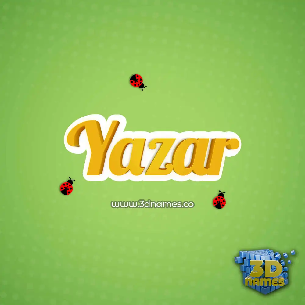 yazar in Ladybugs style - 3D name wallpaper