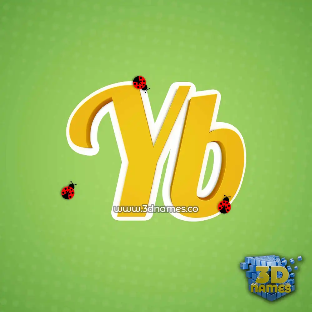 yb in Ladybugs style - 3D name wallpaper