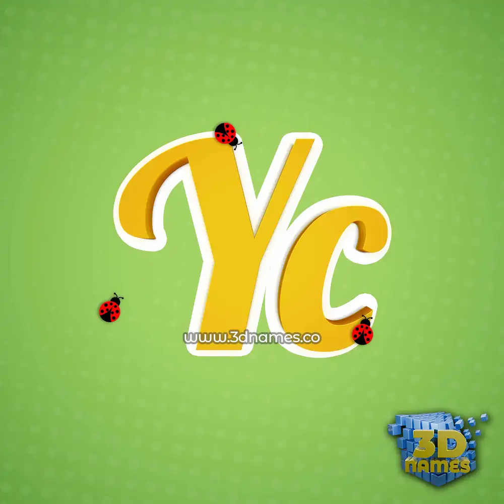 yc in Ladybugs style - 3D name wallpaper