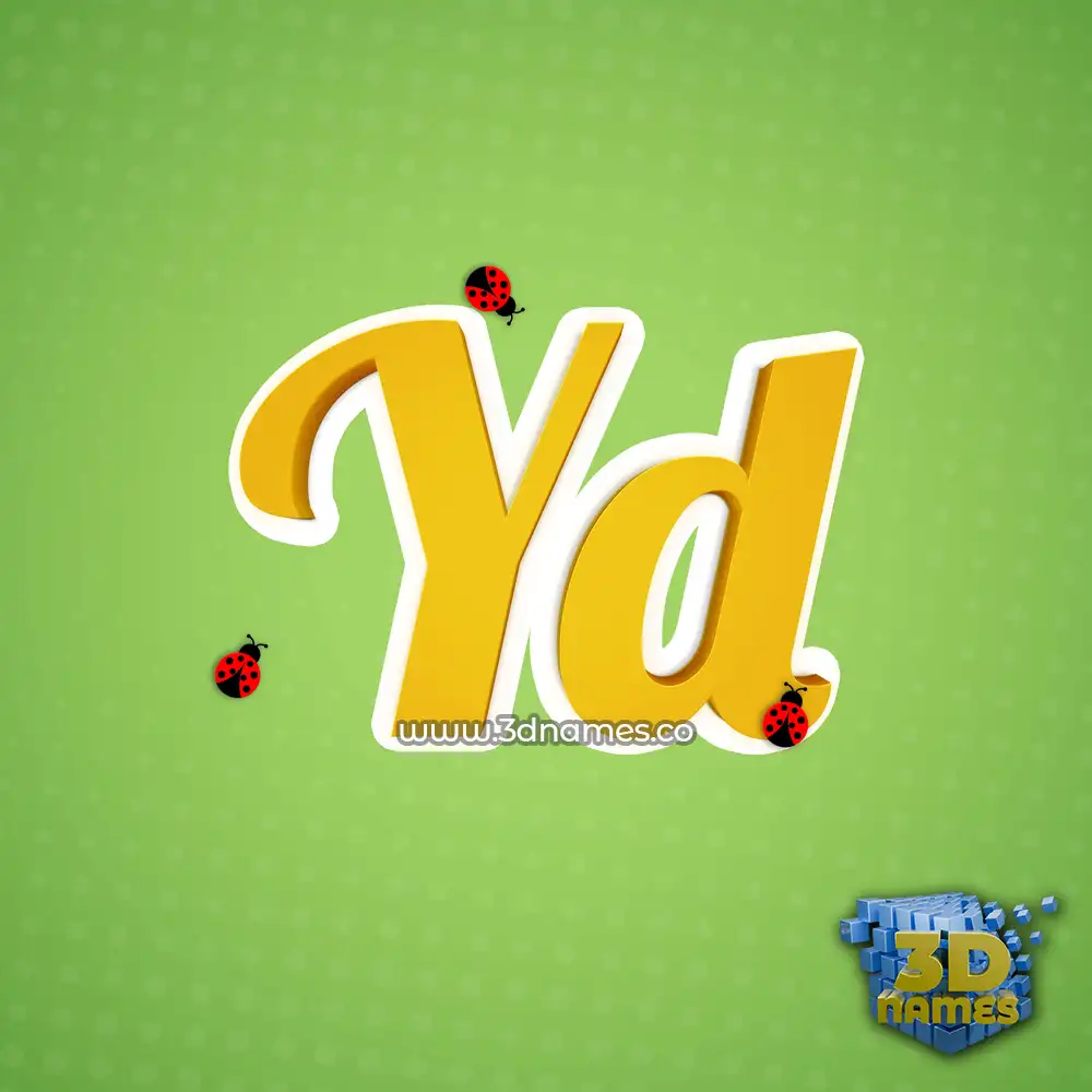 yd in Ladybugs style - 3D name wallpaper