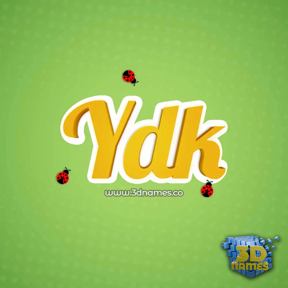 ydk in Ladybugs style - 3D name wallpaper