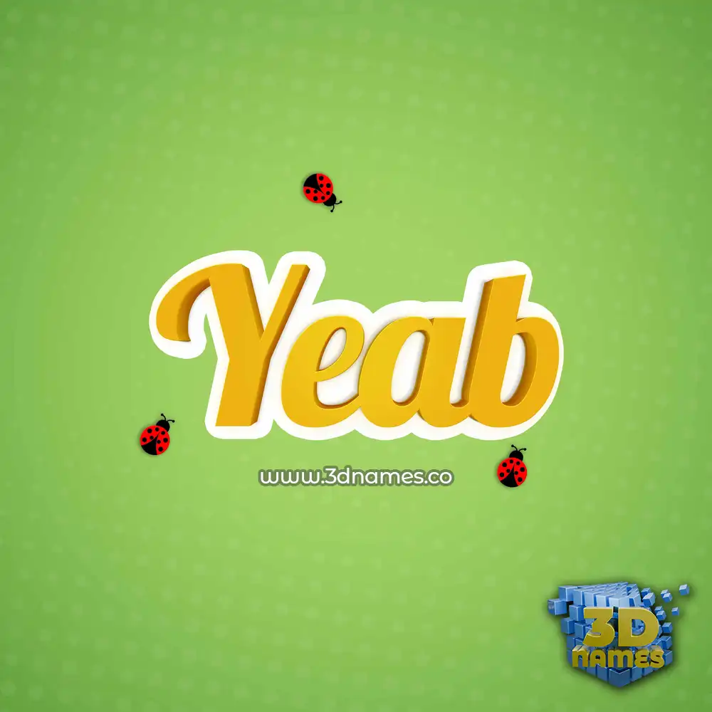 yeab in Ladybugs style - 3D name wallpaper