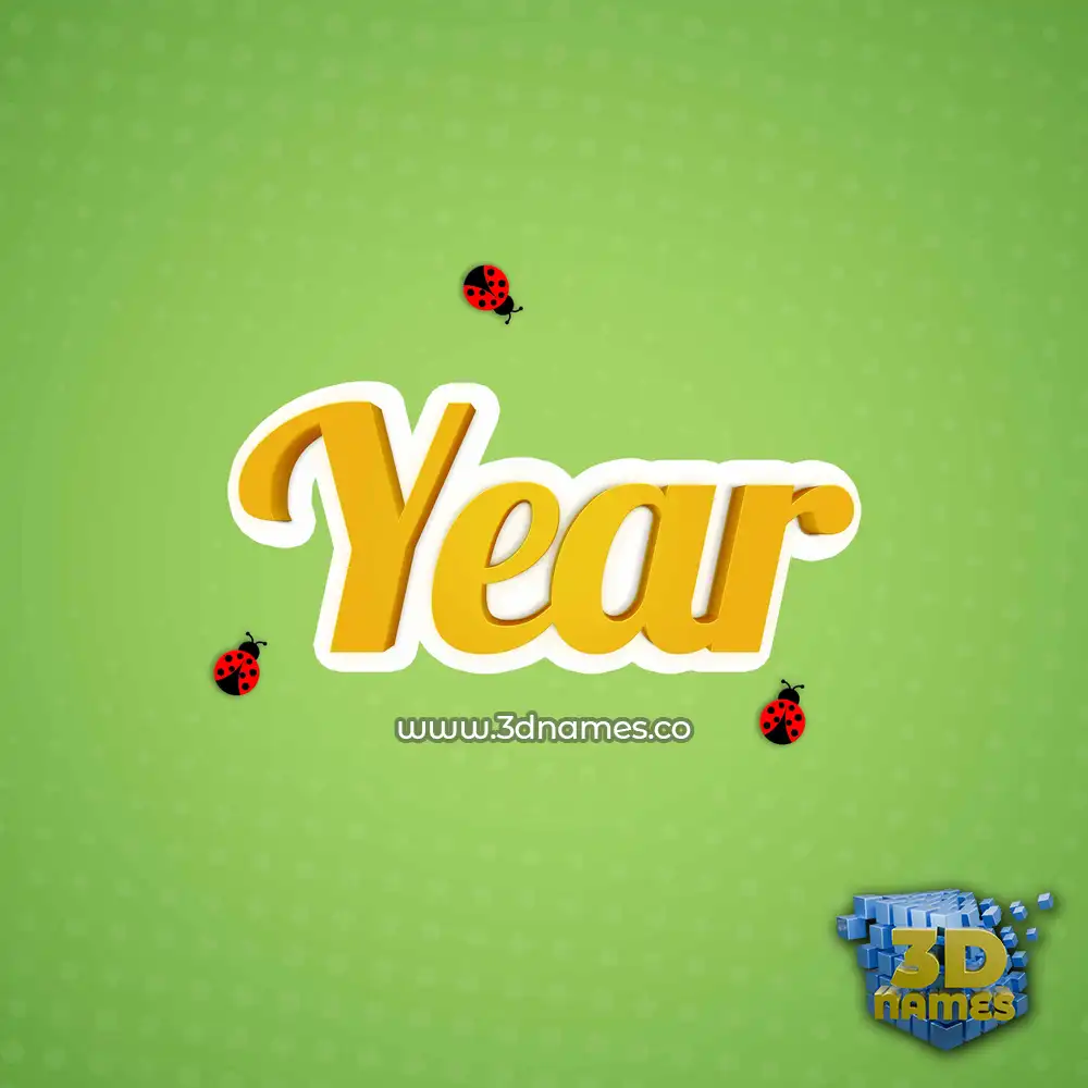 year in Ladybugs style - 3D name wallpaper