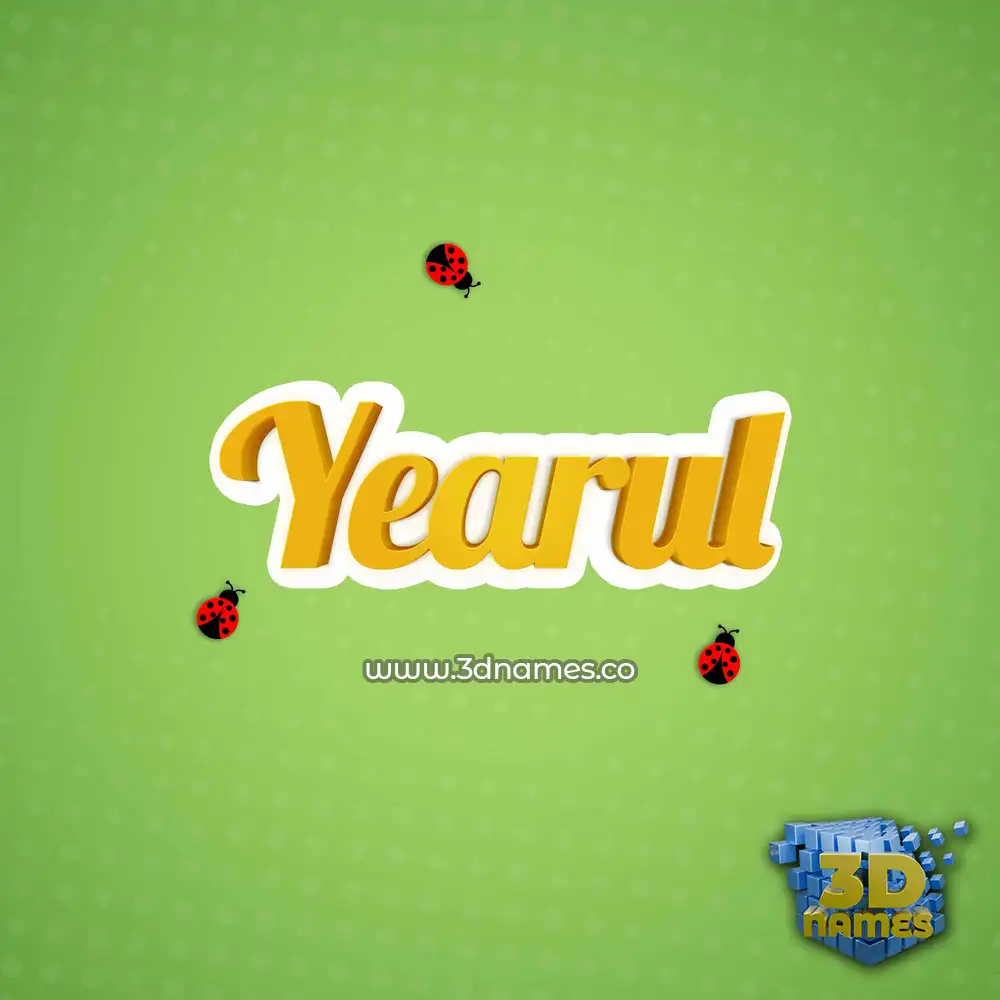 yearul in Ladybugs style - 3D name wallpaper