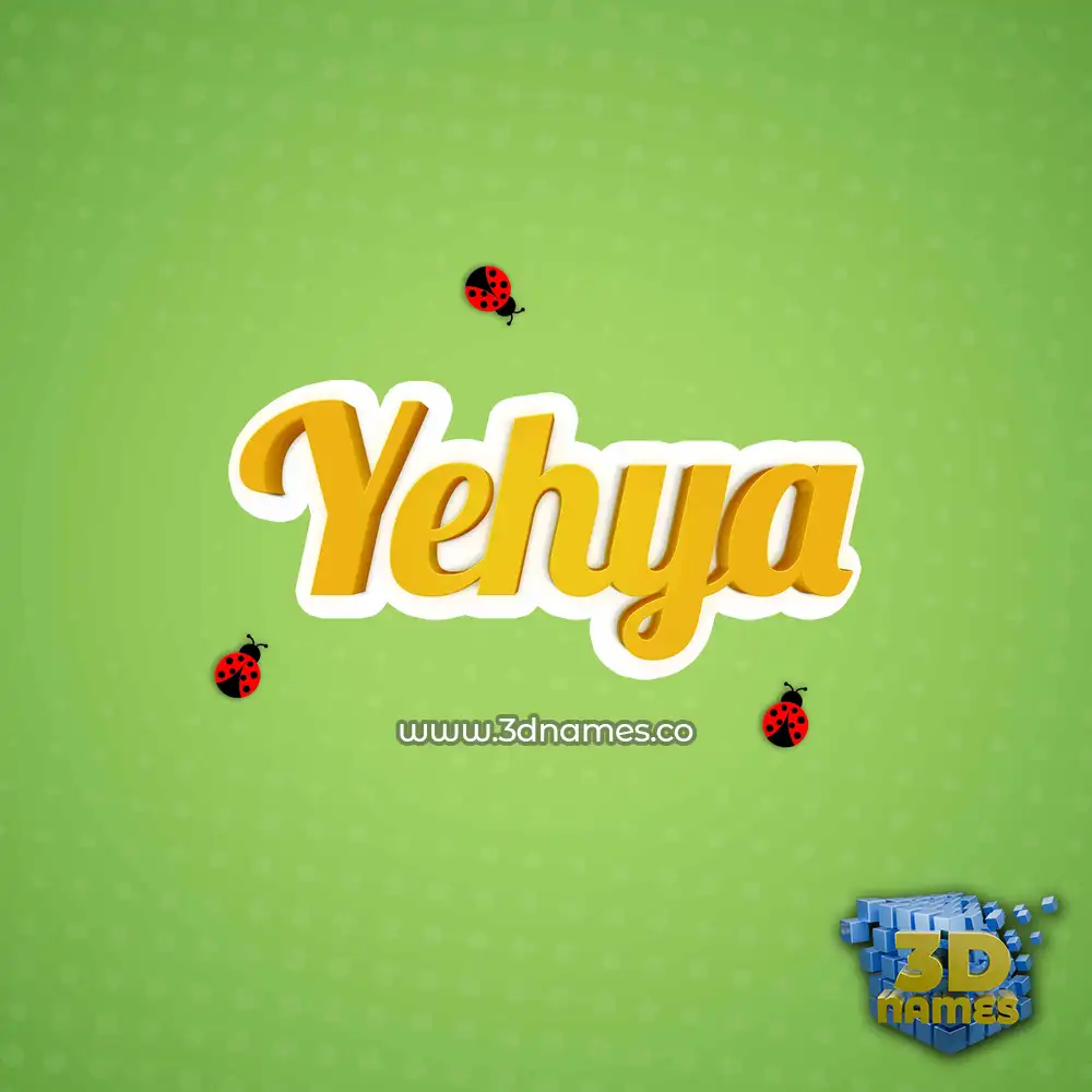 yehya in Ladybugs style - 3D name wallpaper