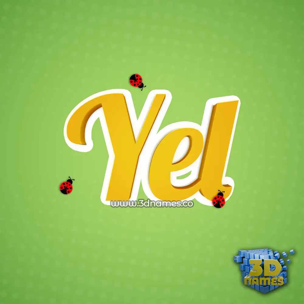 yel in Ladybugs style - 3D name wallpaper