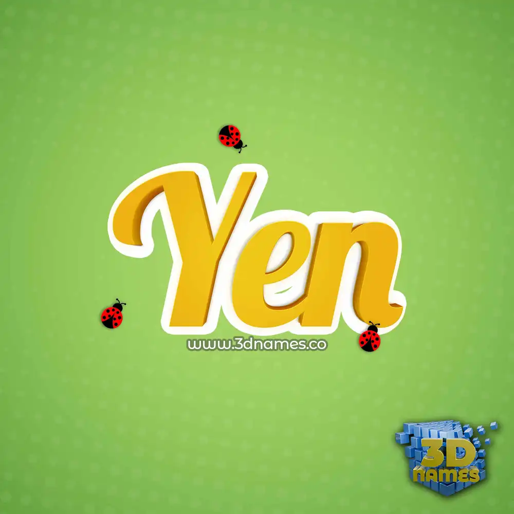 yen in Ladybugs style - 3D name wallpaper