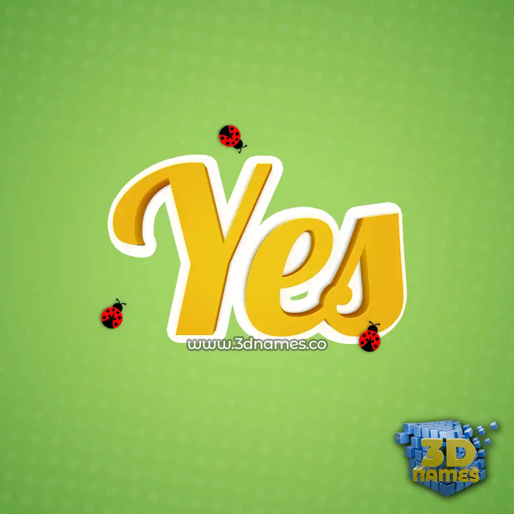 yes in Ladybugs style - 3D name wallpaper